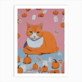 'Pumpkin Cat' Art Print