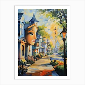 Neighbours Street Scene Art Print