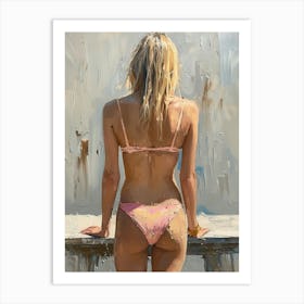 Back View Of A Woman In A Bikini 1 Art Print