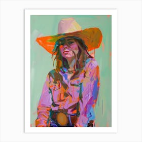 Cowgirl Painting 3 Art Print