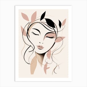 Woman With Leaves In Her Hair Art Print