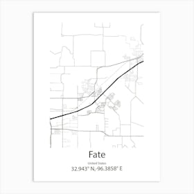 Fate,United States Minimalist Map 1 Art Print