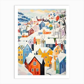 Winter Snow Bergen   Norway Snow Illustration 3 Art Print