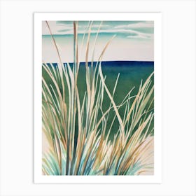 Sea Grasses Vintage Graphic Watercolour Art Print