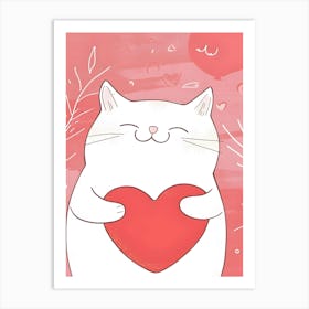 Valentine'S Day Cat Art Print