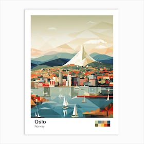 Oslo, Norway, Geometric Illustration 4 Poster Art Print