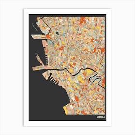 Manila Philippines Map Art Print