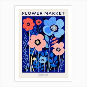 Blue Flower Market Poster Cosmos 4 Art Print