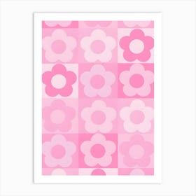 Pink Flower Pattern Art Print