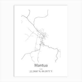 Mantua,Cuba Minimalist Map Art Print