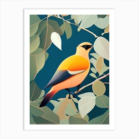 Cedar Waxwing Pop Matisse Bird Art Print