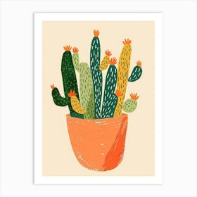 Cactus Plant Minimalist Illustration 1 Art Print