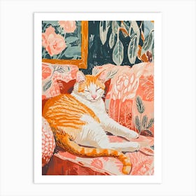 Cat On The Couch Art Print