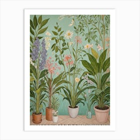 Potted Plants In Pastel Colours Art Print