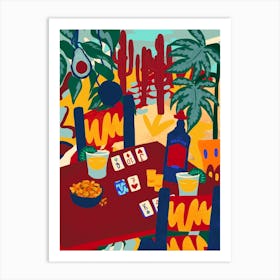 Tequila And Cards Mexico Art Print