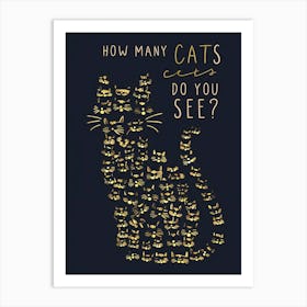 How Many Cats Do You See? Art Print