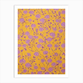 Jacaranda Floral Print Warm Tones 1 Flower Art Print