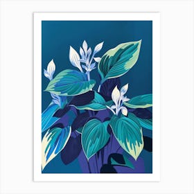 Hosta Plant Minimalist Illustration 1 Art Print