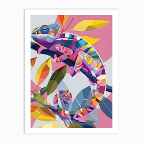Pygmy Chameleon Modern Abstract Illustration 3 Art Print