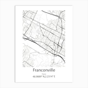 Franconville,France Minimalist Map Art Print