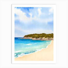 Cala Macarella Beach 2, Menorca, Spain Watercolour Art Print