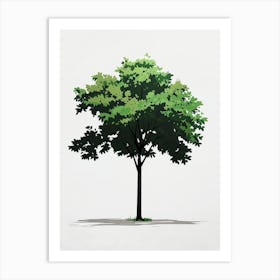 Chestnut Tree Pixel Illustration 1 Art Print