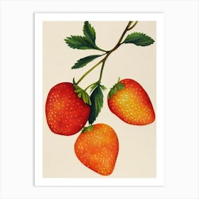 Strawberry Watercolour Fruit Painting Fruit Art Print