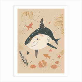 Muted Pastel Seascape Shark 2 Art Print