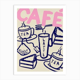 Cafe Illustration Art Print