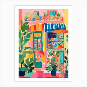 Colorful Shop facade with plants Art Print