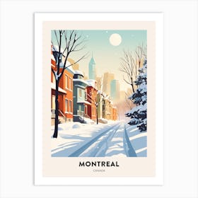 Vintage Winter Travel Poster Montreal Canada 2 Art Print