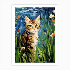 Cat In The Grass Art Print