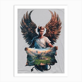 Angel Holding A Map 1 Art Print