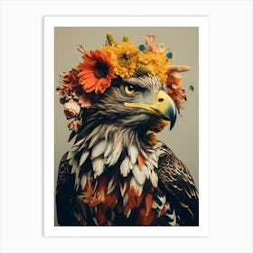 Bird With A Flower Crown Hawk 2 Art Print