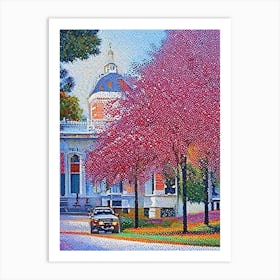 Carrollton, City Us  Pointillism Art Print