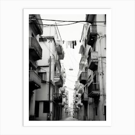 Salerno, Italy, Black And White Photography 4 Art Print