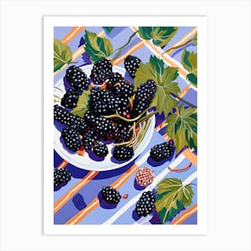 Mulberries Fruit Summer Illustration 4 Art Print