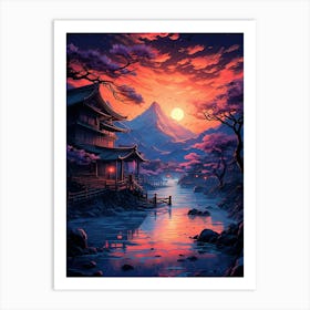 Japanese Sunset 1 Art Print