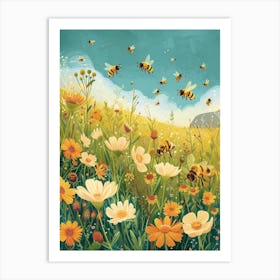 Andrena Bee Storybook Illustration 23 Art Print