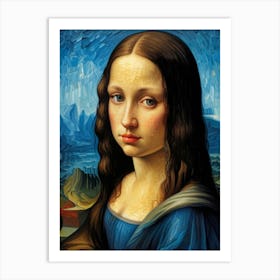 Mona Lisa by Van Gogh Style Art Print