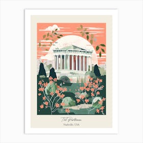 The Parthenon   Nashville, Usa   Cute Botanical Illustration Travel 4 Poster Art Print