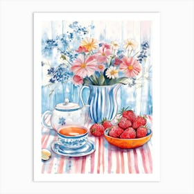 Strawberry Tea Art Print