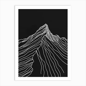 Ben More Mull Mountain Line Drawing 2 Art Print