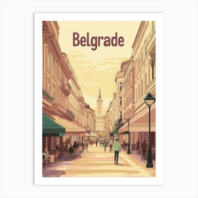 Aihrgdesign A Classic 1960s Travel Poster For Belgrade 2 Art Print