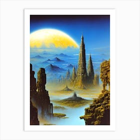 Fantasy City By Person Art Print