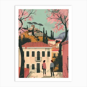 Cute couple in Athens Greece Art Print