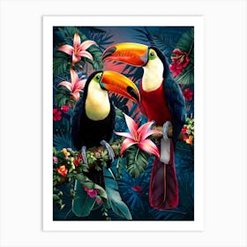 Toucans In the Tropical Forest Art Print