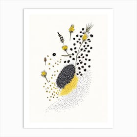 Black Mustard Seed Spices And Herbs Pencil Illustration 4 Art Print