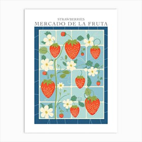 Mercado De La Fruta Strawberries Illustration 8 Poster Art Print