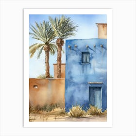 Blue House In Morocco 6 Art Print